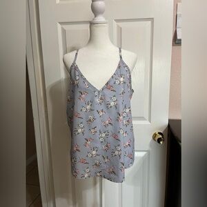 ❤️SHEIN Blue floral cami top with adjustable straps